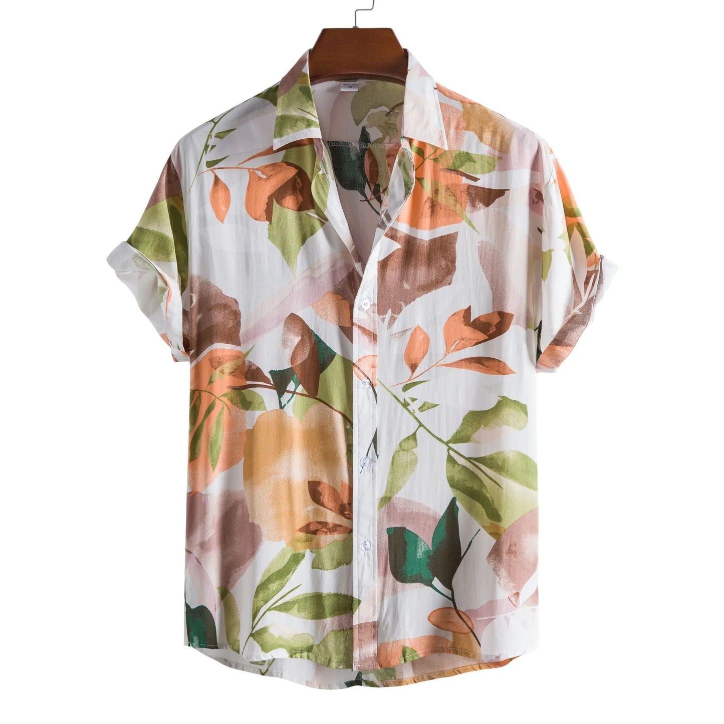 Men's Casual 3D Floral Short Sleeve Shirt - Summer Collection