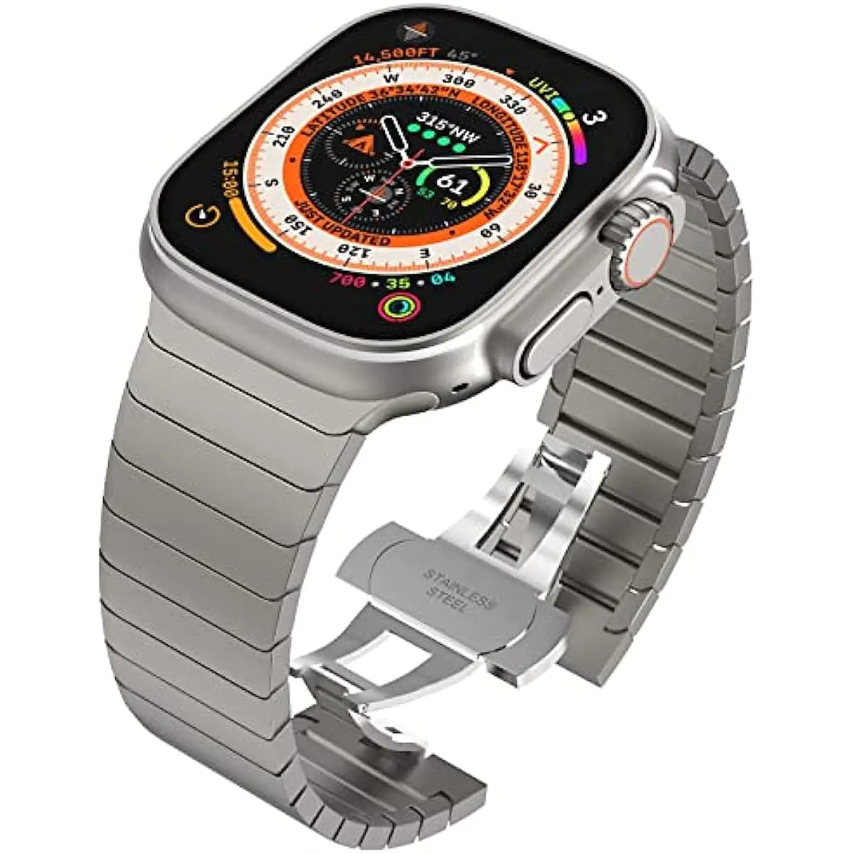 Stainless Steel Watch Band for Apple Watch S8 with Clasp