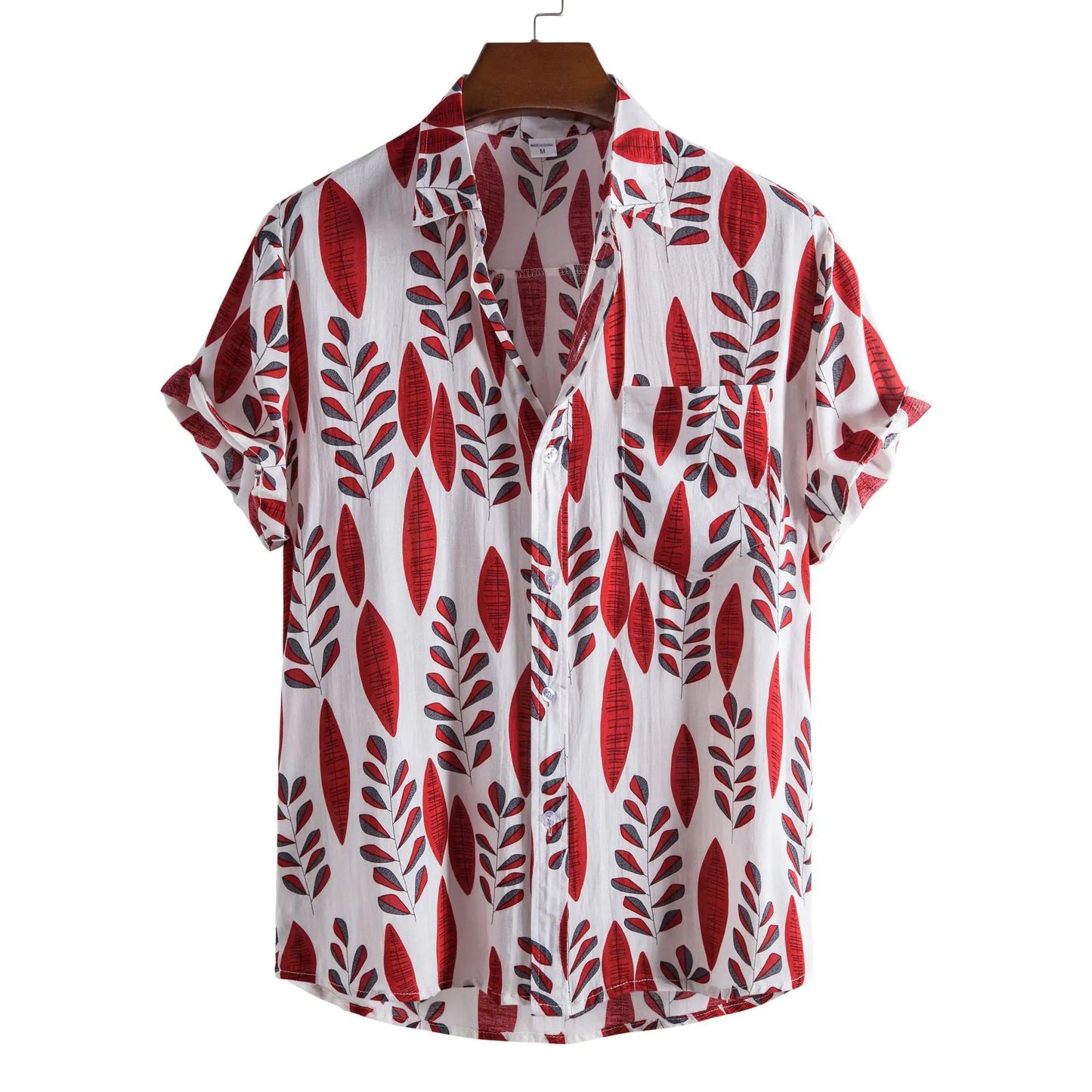 Men's Casual 3D Floral Short Sleeve Shirt - Summer Collection