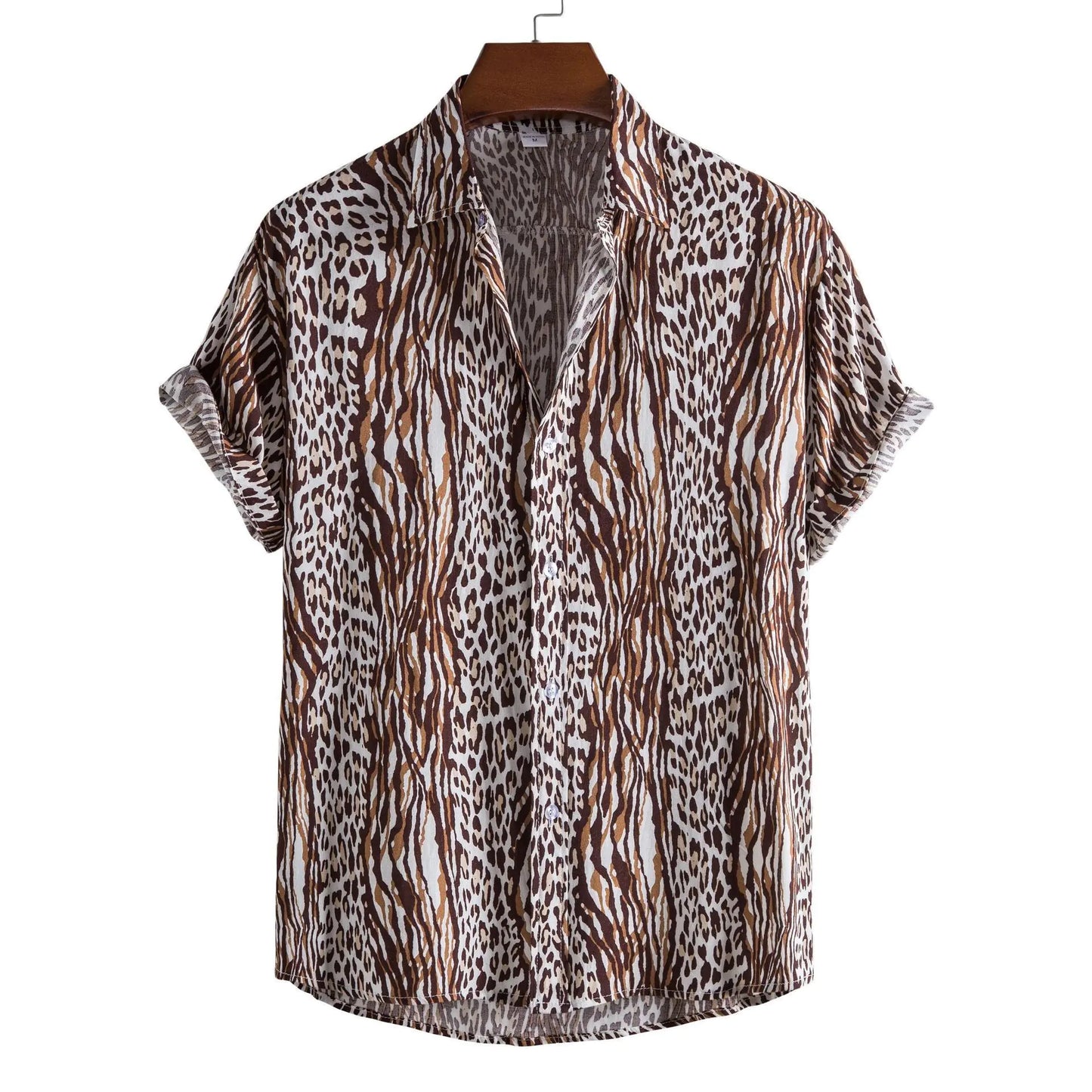 Men's Casual 3D Floral Short Sleeve Shirt - Summer Collection