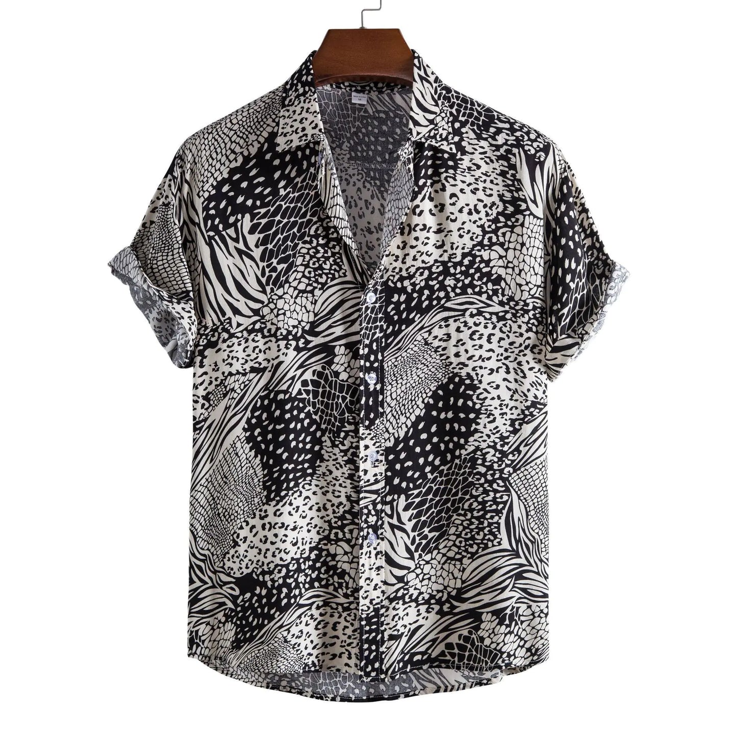 Men's Casual 3D Floral Short Sleeve Shirt - Summer Collection