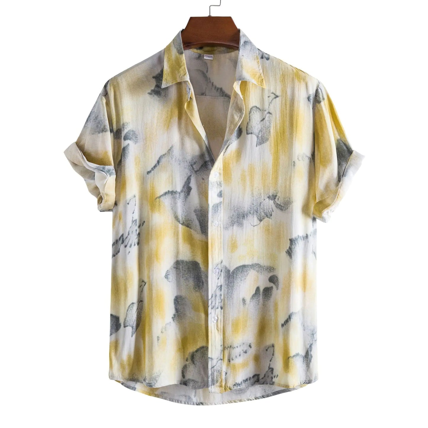 Men's Casual 3D Floral Short Sleeve Shirt - Summer Collection