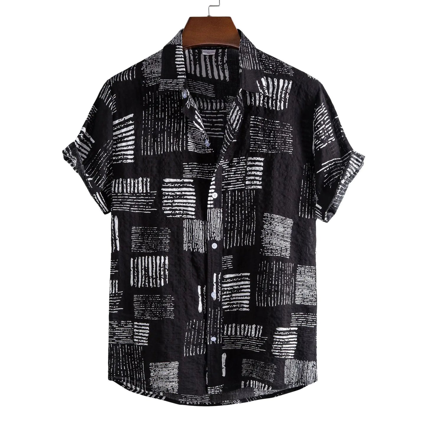 Men's Casual 3D Floral Short Sleeve Shirt - Summer Collection