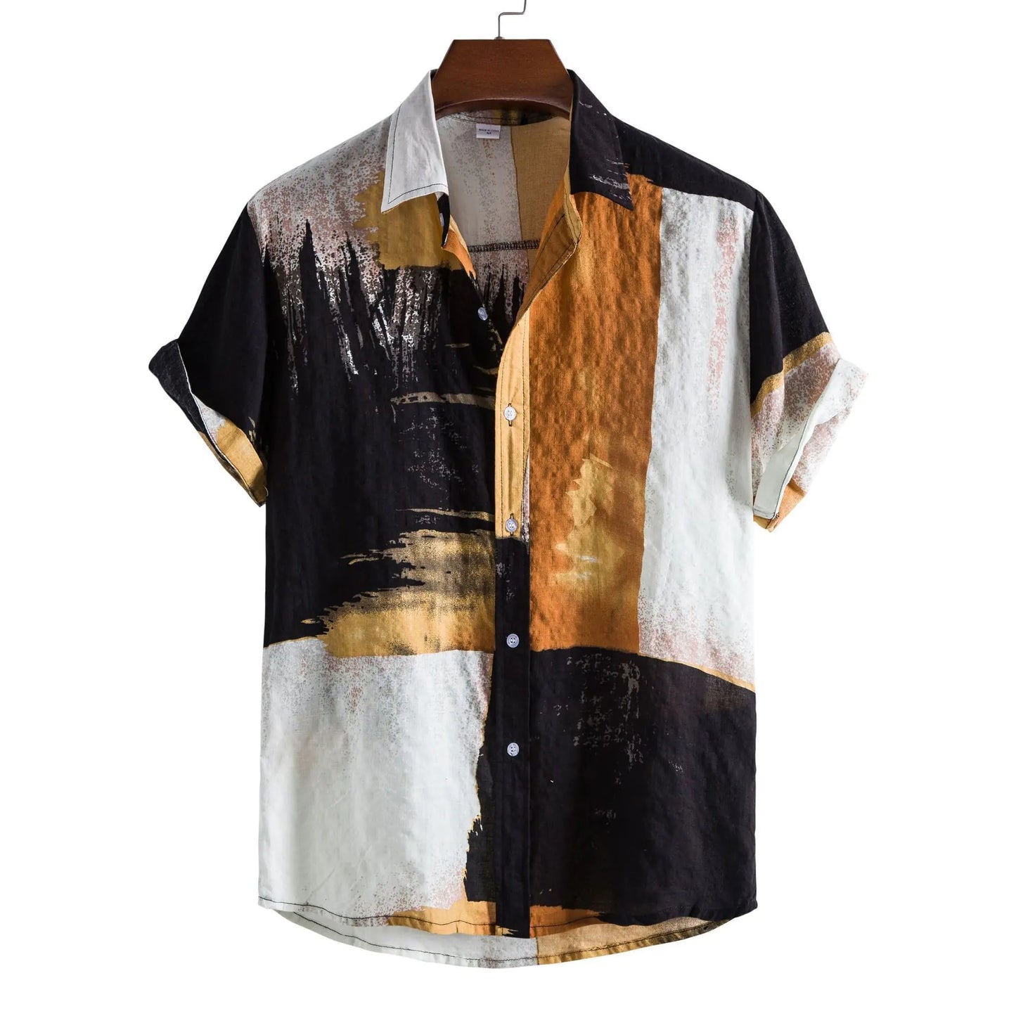 Men's Casual 3D Floral Short Sleeve Shirt - Summer Collection